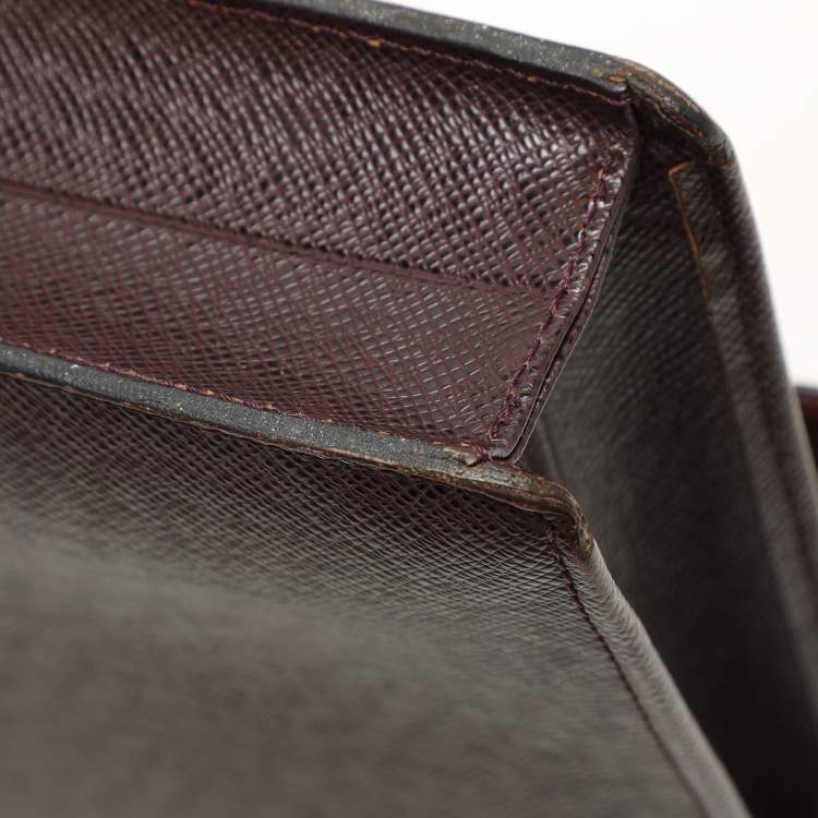 Pre Owned Louis Vuitton Burgundy Taiga Leather Serviette Kourad Briefcase