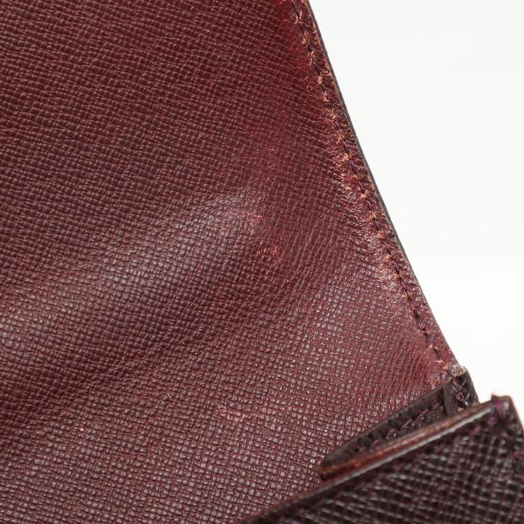 Pre Owned Louis Vuitton Burgundy Taiga Leather Serviette Kourad Briefcase