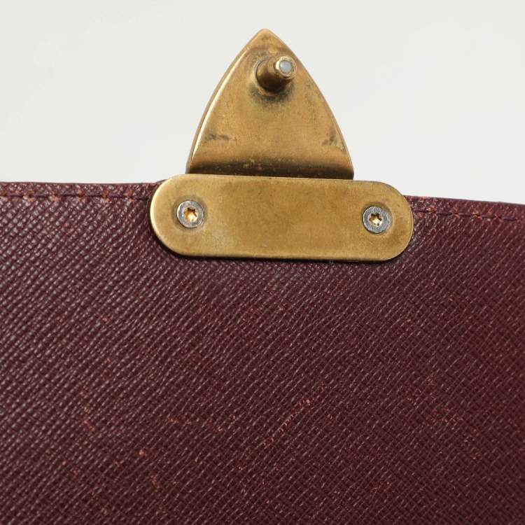 Pre Owned Louis Vuitton Burgundy Taiga Leather Serviette Kourad Briefcase