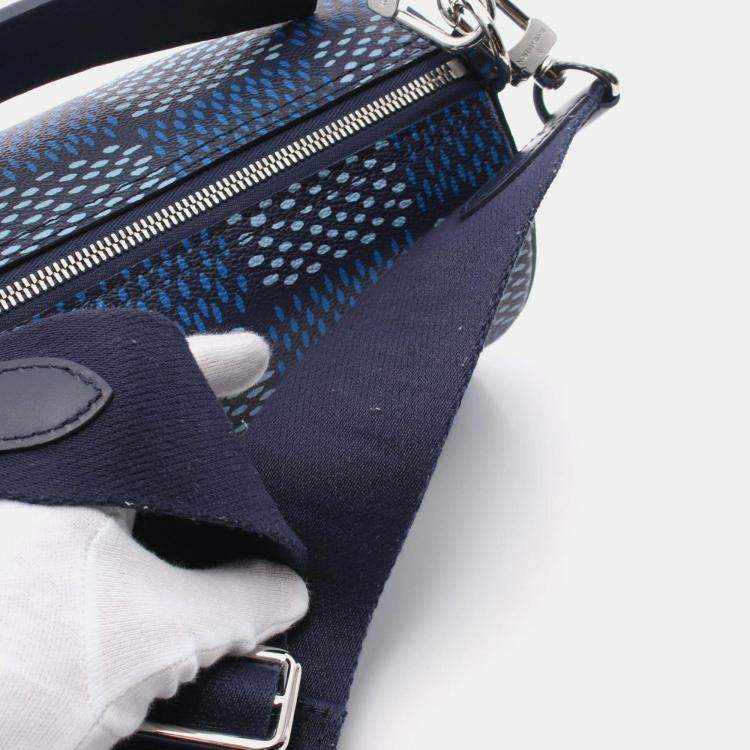 Pre Owned Louis Vuitton Coated Canvas Leather Soft Polochon PM Damier Heritage Handbag