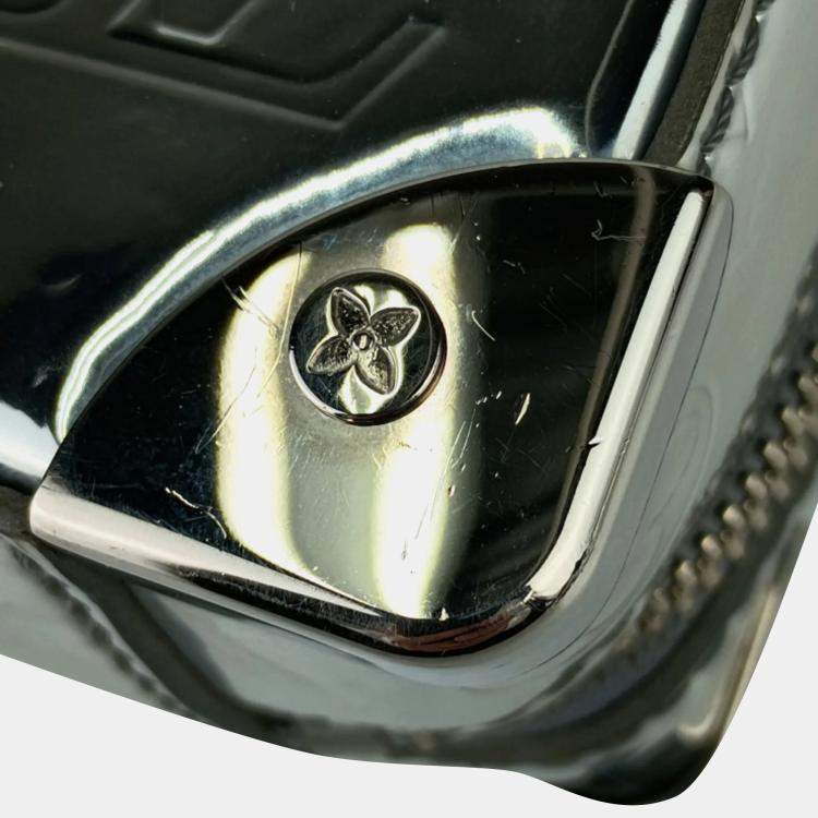 Pre Owned Louis Vuitton Metallic & Silver Patent Leather Monogram Mirror Handle Soft Trunk