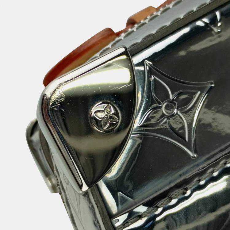 Pre Owned Louis Vuitton Metallic & Silver Patent Leather Monogram Mirror Handle Soft Trunk