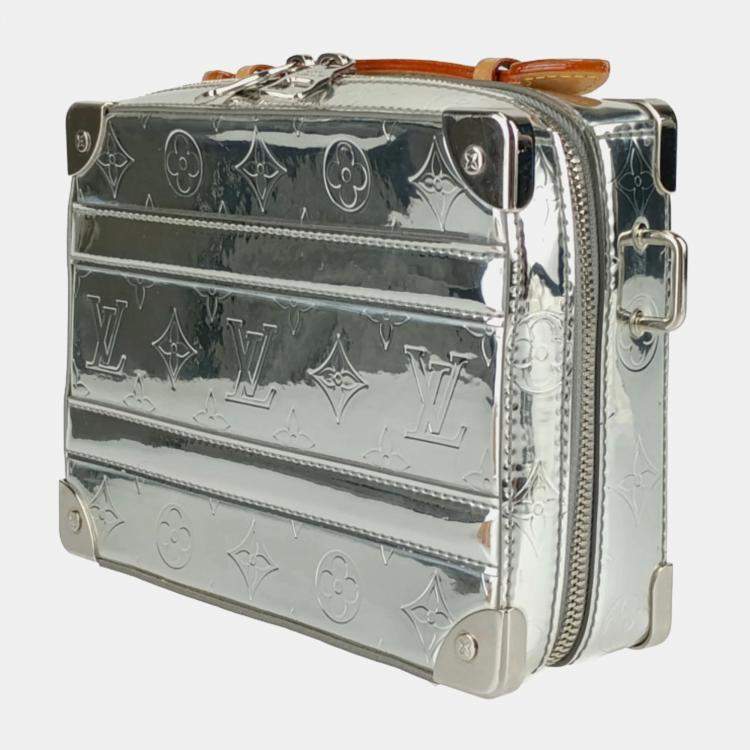 Pre Owned Louis Vuitton Metallic & Silver Patent Leather Monogram Mirror Handle Soft Trunk