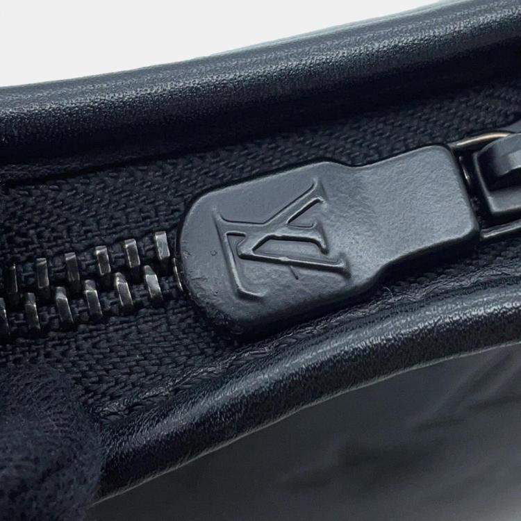 Pre Owned Louis Vuitton Black Monogram Shadow Gaston Wearable Wallet