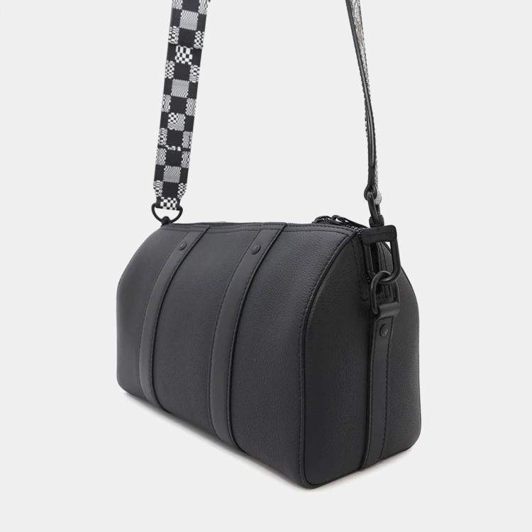Pre Owned Louis Vuitton City Keepall Noir Grain Leather Damier - Distorted