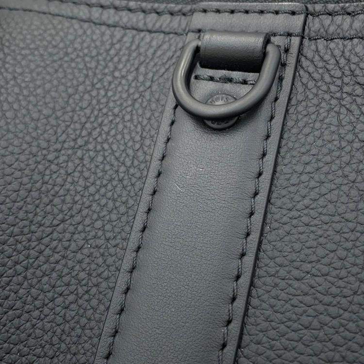 Pre Owned Louis Vuitton City Keepall Noir Grain Leather Damier - Distorted