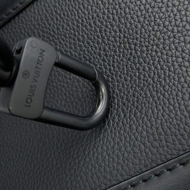 Pre Owned Louis Vuitton City Keepall Noir Grain Leather Damier - Distorted