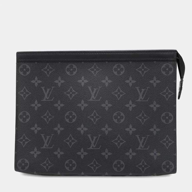 Pre Owned Louis Vuitton Pochette Voyage Noir Monogram Eclipse Size Mm
