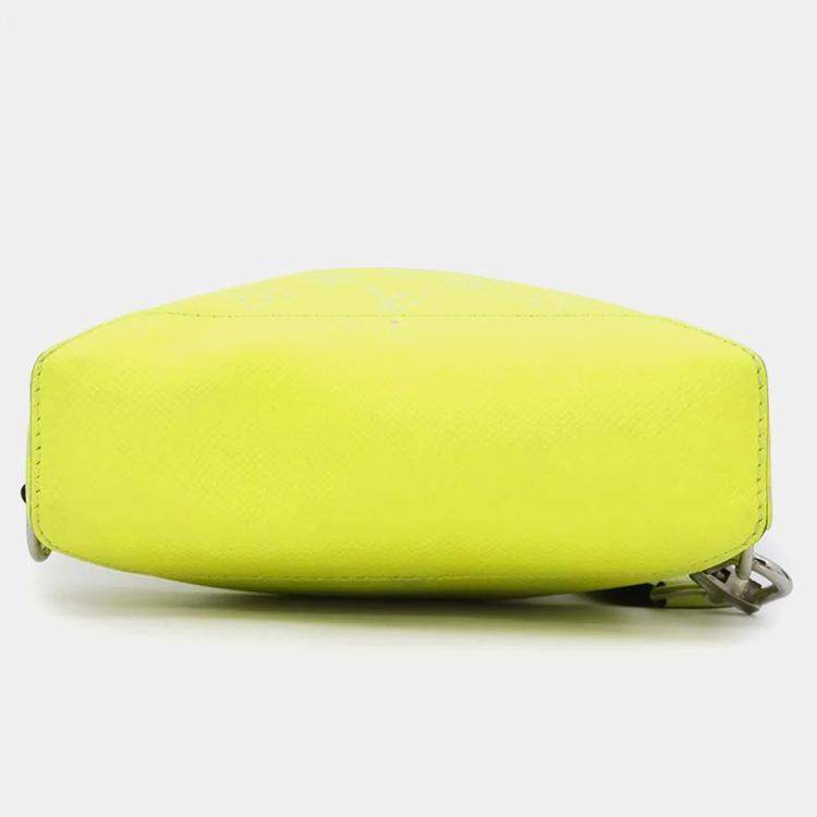 Pre Owned Louis Vuitton Jaune Monogram Taiga Leather Duo Sling Bag