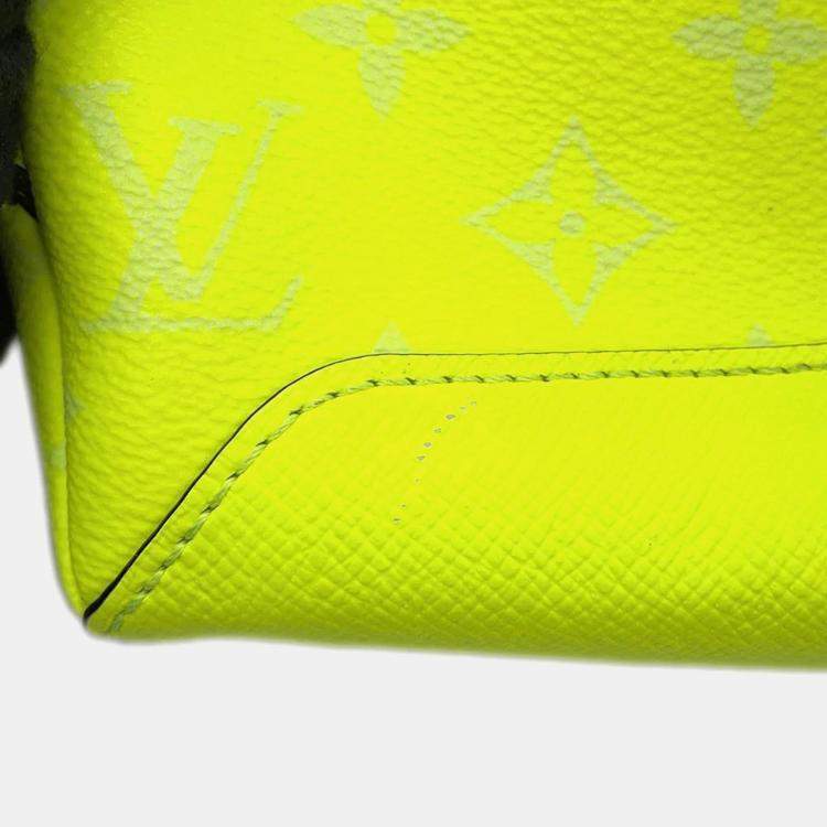 Pre Owned Louis Vuitton Jaune Monogram Taiga Leather Duo Sling Bag