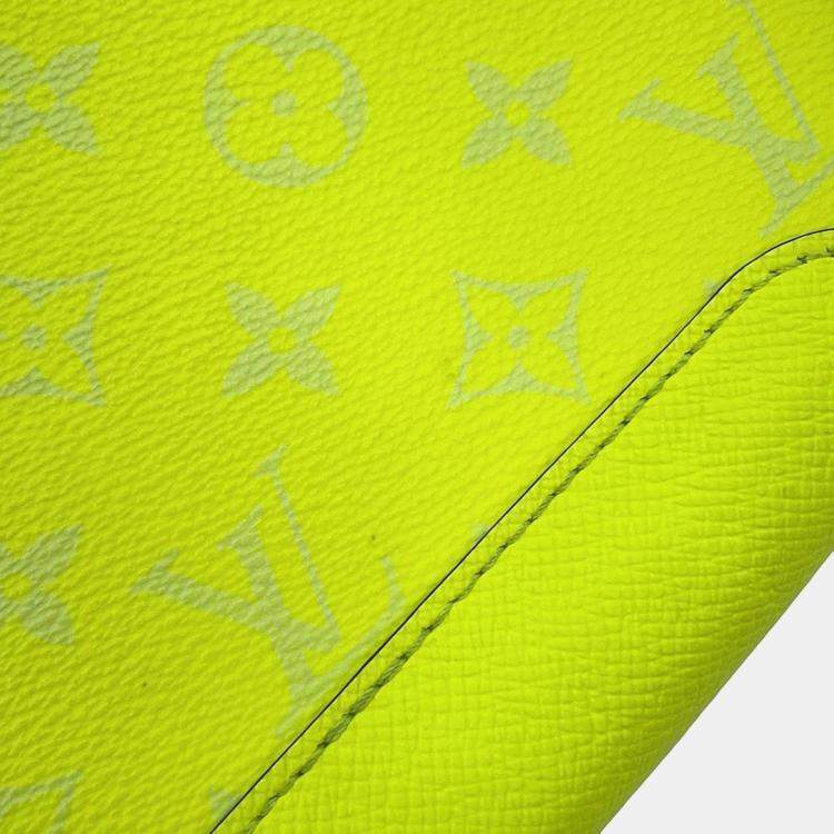 Pre Owned Louis Vuitton Jaune Monogram Taiga Leather Duo Sling Bag