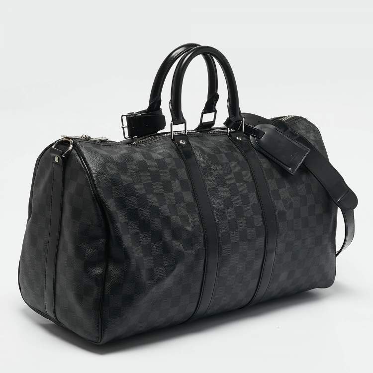 Pre Owned Louis Vuitton Damier Graphite Canvas Keepall Bandouliere 45 Bag