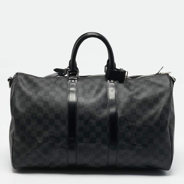 Pre Owned Louis Vuitton Damier Graphite Canvas Keepall Bandouliere 45 Bag