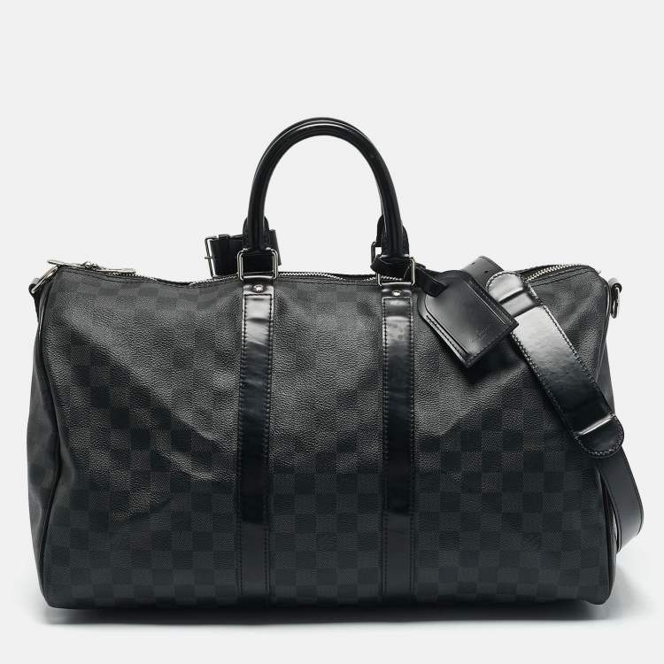 Pre Owned Louis Vuitton Damier Graphite Canvas Keepall Bandouliere 45 Bag