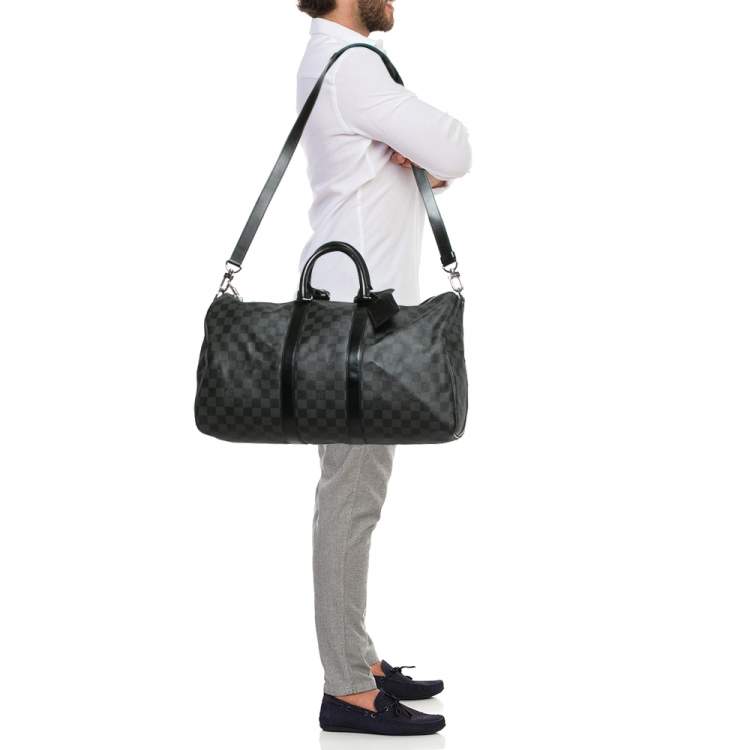 Pre Owned Louis Vuitton Damier Graphite Canvas Keepall Bandouliere 45 Bag