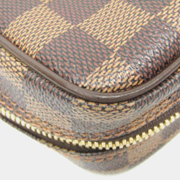 Pre Owned  Louis Vuitton Brown Damier Ebene Canvas Voyage Document Bag 