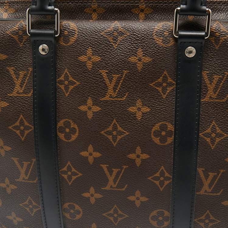 Pre Owned Louis Vuitton Monogram Macassar Canvas Porte Documents Voyage PM Bag