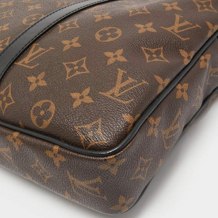 Pre Owned Louis Vuitton Monogram Macassar Canvas Porte Documents Voyage PM Bag