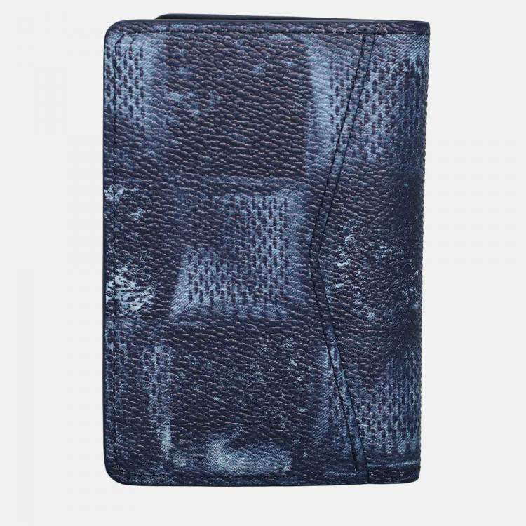 Pre Owned Louis Vuitton Blue Leather Pocket Organizer