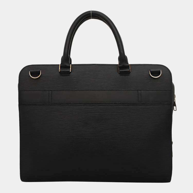 Pre Owned Louis Vuitton Black Epi Bassano Briefcase Bag