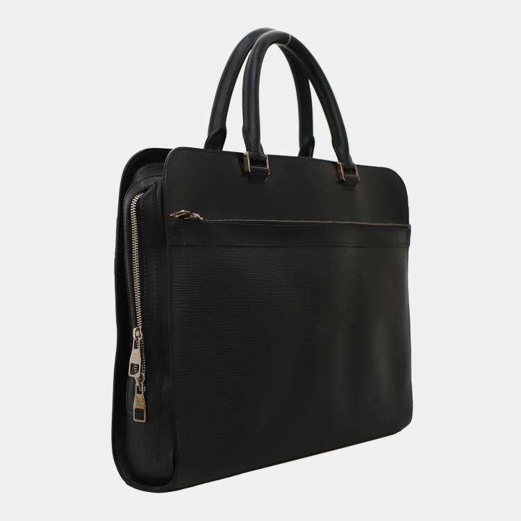 Pre Owned Louis Vuitton Black Epi Bassano Briefcase Bag