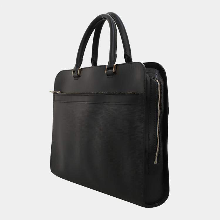 Pre Owned Louis Vuitton Black Epi Bassano Briefcase Bag