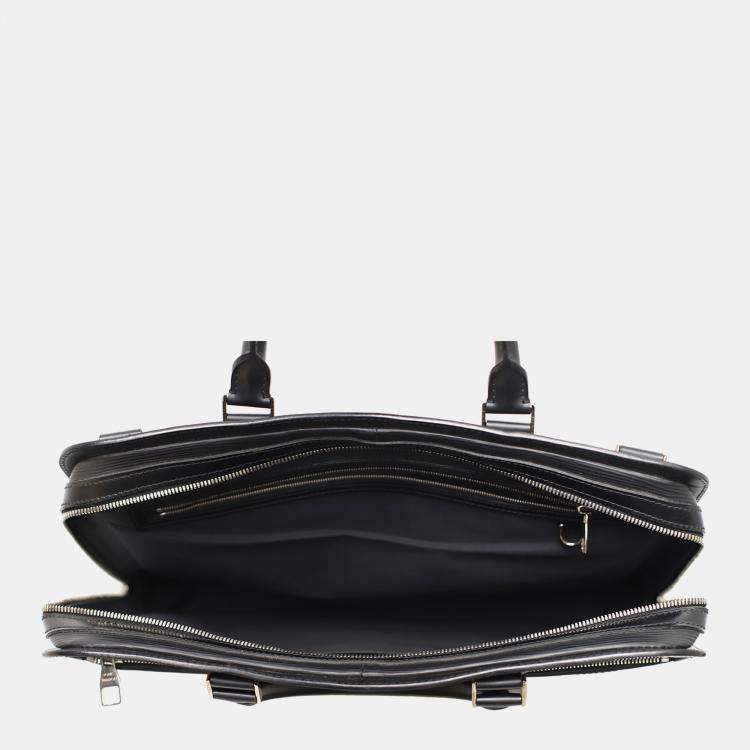 Pre Owned Louis Vuitton Black Epi Bassano Briefcase Bag