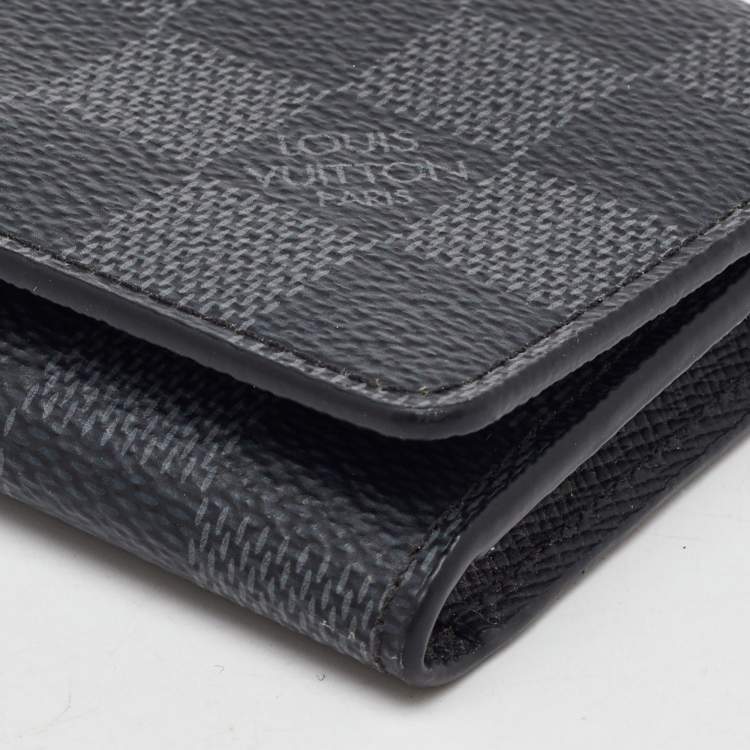 Pre Owned Louis Vuitton Damier Graphite Canvas Enveloppe Carte de Visite Bifold Card Holder