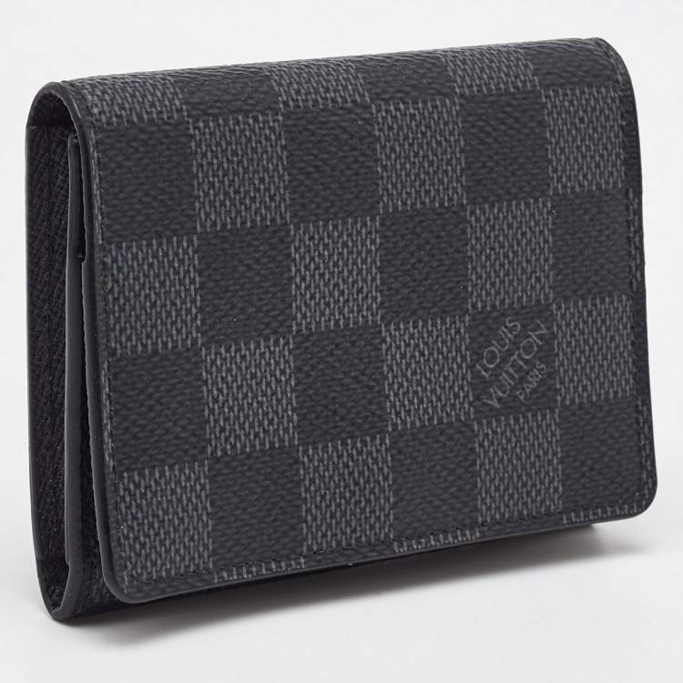 Pre Owned Louis Vuitton Damier Graphite Canvas Enveloppe Carte de Visite Bifold Card Holder