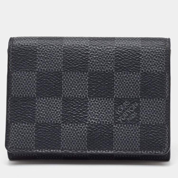 Pre Owned Louis Vuitton Damier Graphite Canvas Enveloppe Carte de Visite Bifold Card Holder