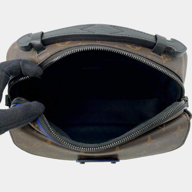 Pre Owned Louis Vuitton Spadlock Brown Monogram Macassar Canvas Messenger Bag