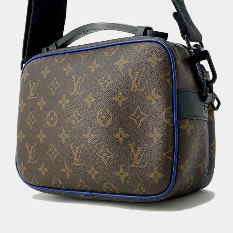 Pre Owned Louis Vuitton Spadlock Brown Monogram Macassar Canvas Messenger Bag