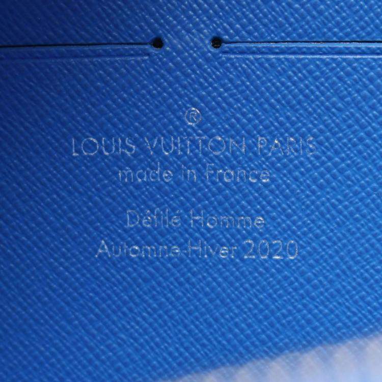 Pre Owned Louis Vuitton Soft Trunk Blue White Coated Canvas Leather Shoulder Bag