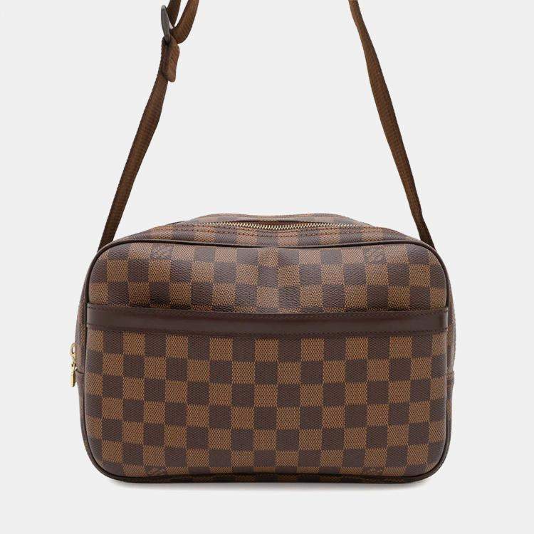 Pre Owned Louis Vuitton Reporter PM Brown Damier Ebene Canvas Shoulder Bag
