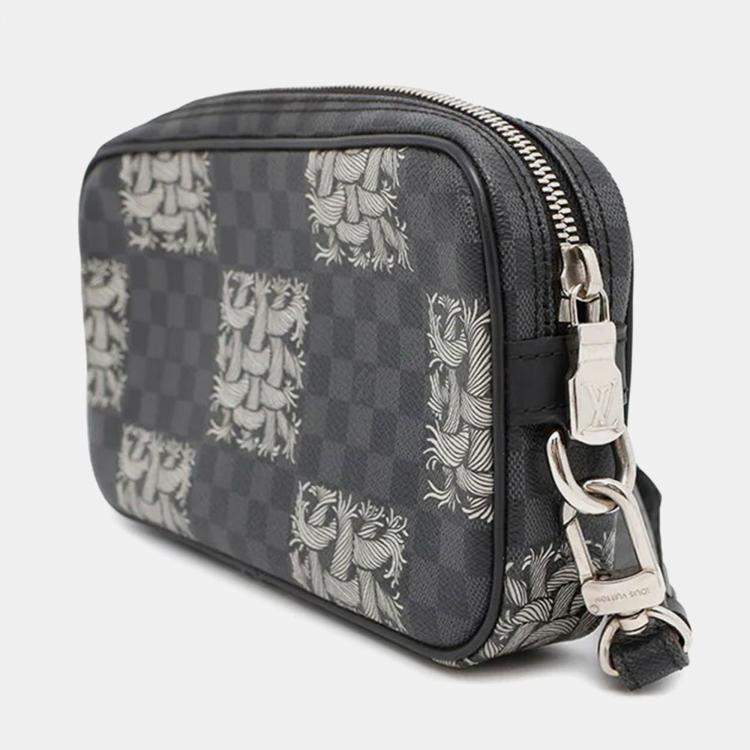 Pre Owned Louis Vuitton Pochette Volga Christopher Nemeth Noir Damier Graphite Crossbody Bag