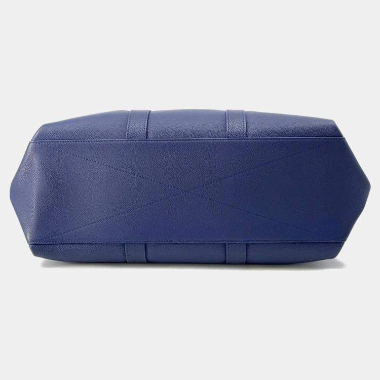 Pre Owned  Louis Vuitton Trolley Blue Monogram Bandana Tote Bag