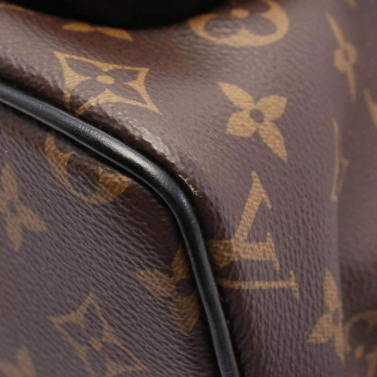 Pre Owned Louis Vuitton Josh Monogram Brown/Black Coated Canvas Leather Backpack 