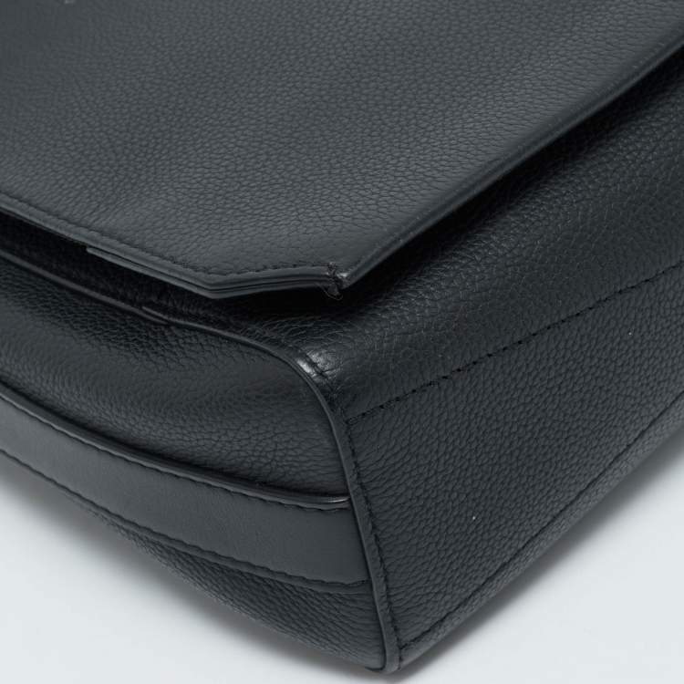 Pre Owned Louis Vuitton Black Aerogram Leather Takeoff Messenger Bag