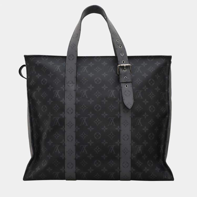 Pre Owned Louis Vuitton New Cabas Zippe Bag Reverse Monogram Eclipse Canvas GM