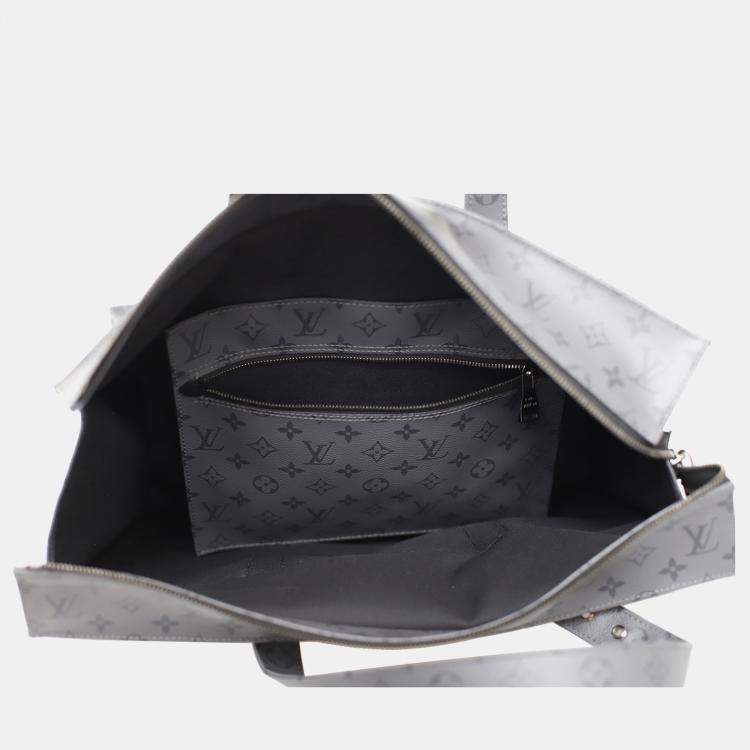 Pre Owned Louis Vuitton New Cabas Zippe Bag Reverse Monogram Eclipse Canvas GM