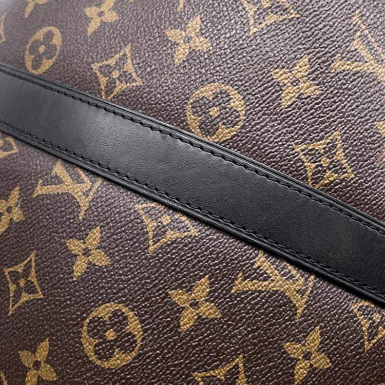 Pre Owned Louis Vuitton Keepall Bandoulière 45 Brown Monogram Macassar Canvas Bag