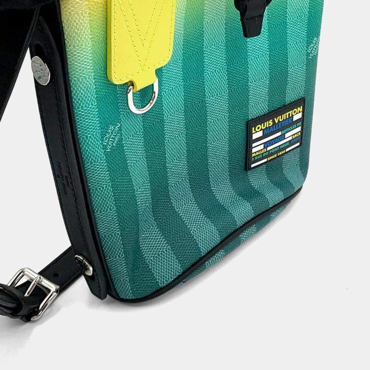 Pre Owned  Louis Vuitton Sac Malang Yellow/Green Damier Stripe Shoulder Bag