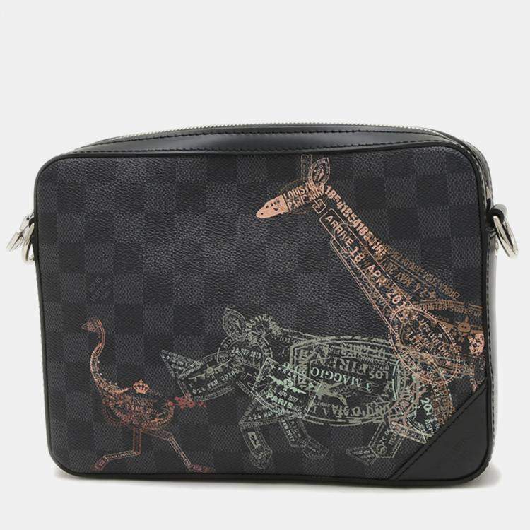 Pre Owned Louis Vuitton Trio Grey Damier Graphite Canvas Shoulder Bag
