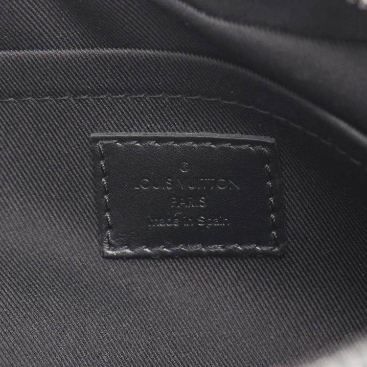 Pre Owned Louis Vuitton Alpha Black Coated Canvas Leather Monogram Eclipse Shoulder Bag 