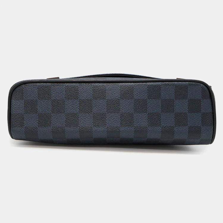 Pre Owned Louis Vuitton District Noir Damier Cobalt Canvas Size Pm