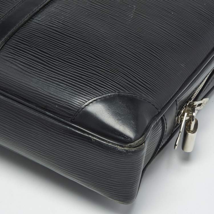 Pre Owned Louis Vuitton Black Epi Leather Porte Documents Voyage GM Bag