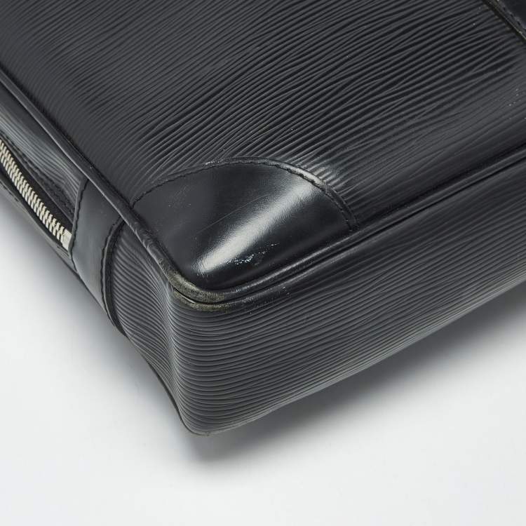 Pre Owned Louis Vuitton Black Epi Leather Porte Documents Voyage GM Bag
