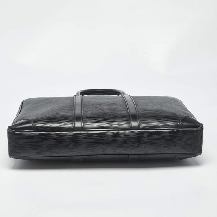 Pre Owned Louis Vuitton Black Epi Leather Porte Documents Voyage GM Bag