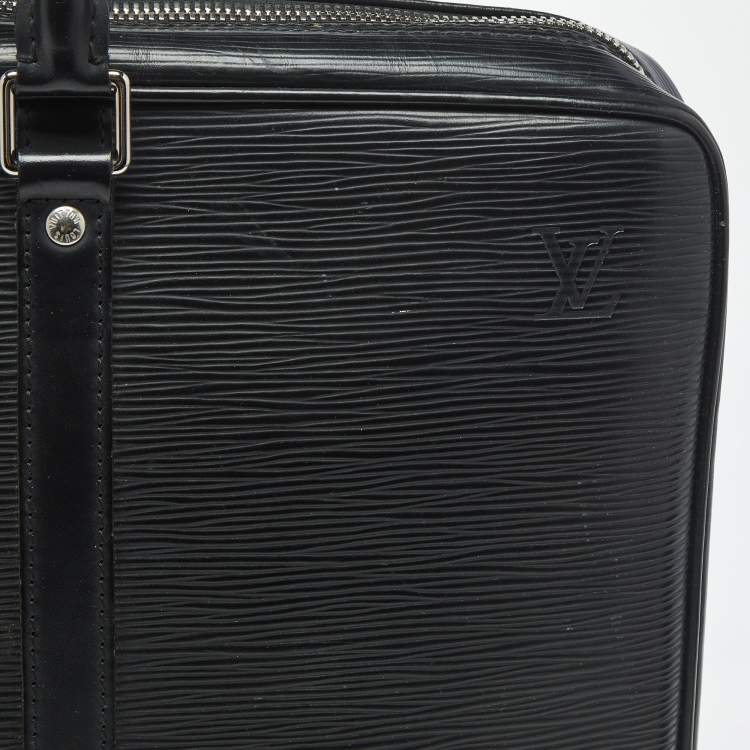 Pre Owned Louis Vuitton Black Epi Leather Porte Documents Voyage GM Bag
