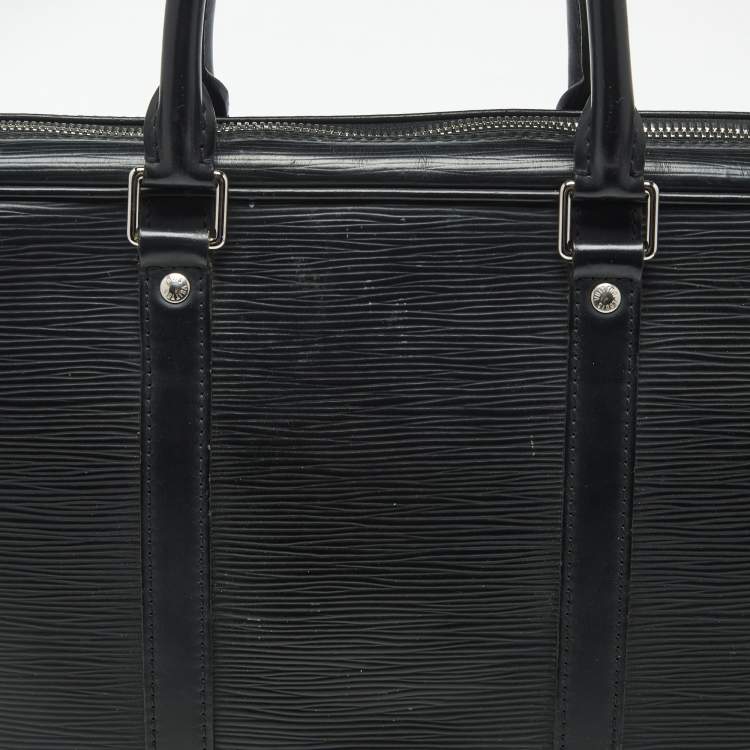 Pre Owned Louis Vuitton Black Epi Leather Porte Documents Voyage GM Bag
